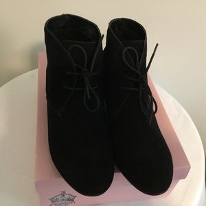 Crown Vintage 'Short Wave' Black Suede Ankle Boots